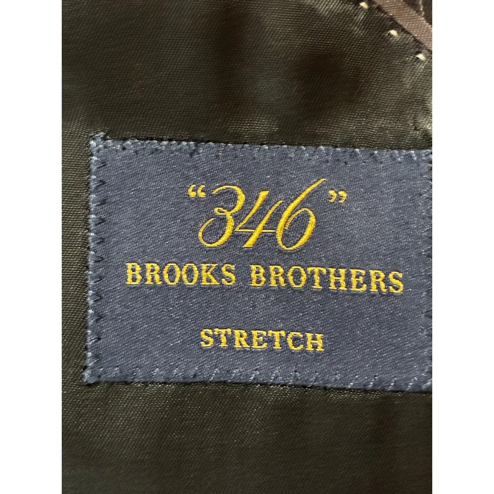 Brooks Brothers 346 Mens 41S Pinstripe Stretch Wool Blazer Suit Jacket Black